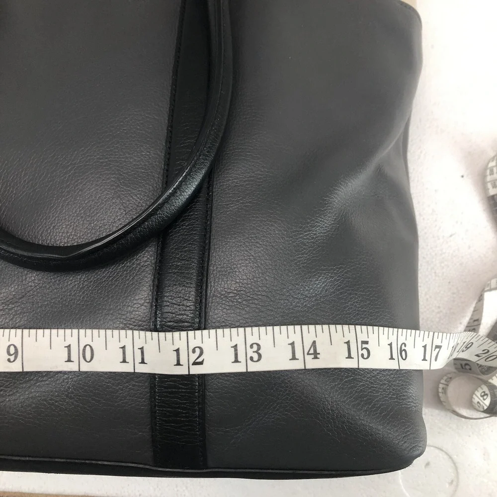 COACH‎ Perry Business Tote Crossbody Strap Gray Cream Black Leather 57568 laptop